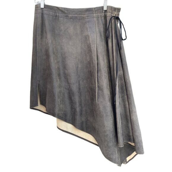 Ann Demeulemeester Dresses & Skirts - Ann Demeulemeester Women's 39.5 in Waist / Size 42 Asymmetrical Leather Skirt